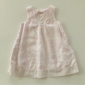 Janie and Jack Baby Girl 12-18 Months Pink Linen Dress Eyelet